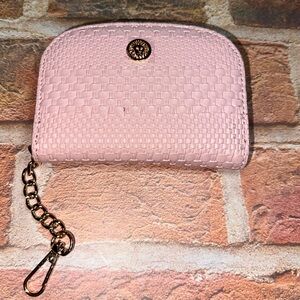 Anne Klein Blush Woven Card Holder with Chain
